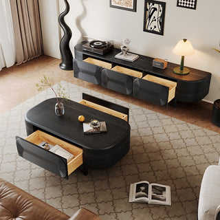 liva black wood coffee table modern living room focus