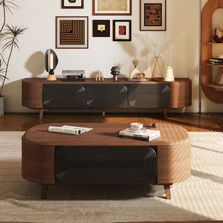 liva black wood coffee table practical storage solution