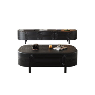 liva black wood coffee table sleek finish style