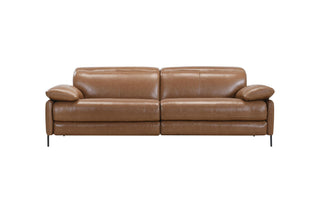 Brown leather sofa on a white background