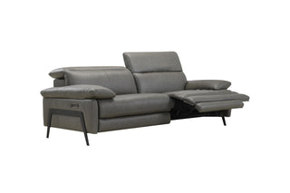 Gray reclining sofa on a white background