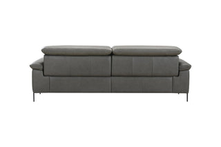 grey sofa back view