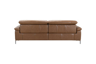 Brown leather sofa on a white background