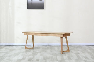 luca oak dining bench minimal padding