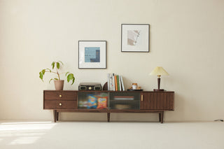 lucer black walnut tv console