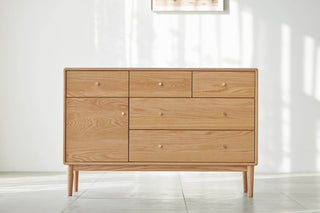 lugo low chest of drawers solid oak