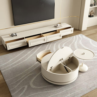 lumo minimalist tv console four chrome legs