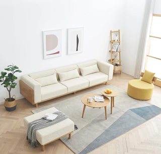 luxe natural oak modular sofa