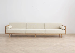 luxe oak frame 3 seater sofa