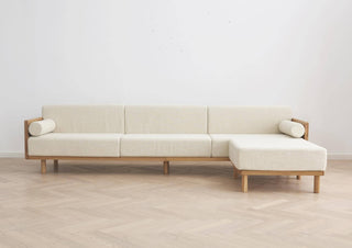 luxe wooden 3 seater sofa oak