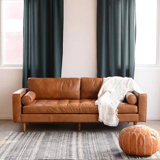 luxo brown upholstered sofa