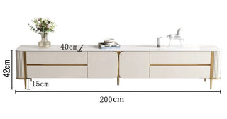 luxury aurora long tv unit gold dimension