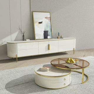 luxury white and gold tv console abigail