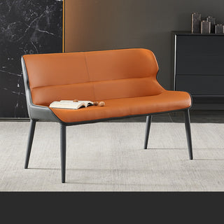 maddison modern dining bench with back tech fabric