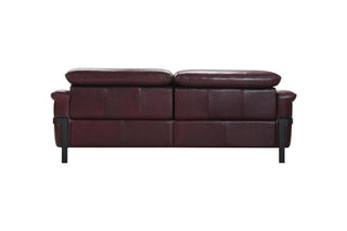 Brown leather sofa on a white background
