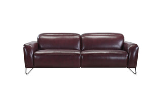 Brown leather sofa on a white background