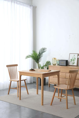 marcello oak wood 4 seater dining table for small spaces