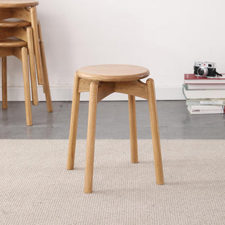marcelo oak wood stool stackable