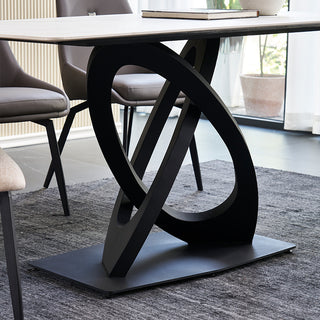 massa dining table black steel frame