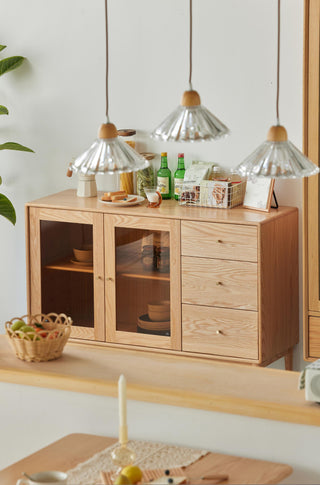 melfi wood sideboard cabinet oak