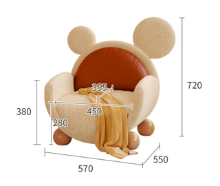 meno kids armchair adorable mouse motif