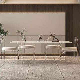 milo acrylic dining table with rounded edge design