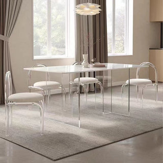 modern milo acrylic dining table rounded corners