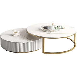 modern round nesting table gold arabella