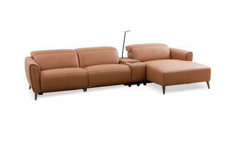 modular l shape recliner sofa with console side view