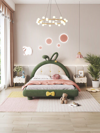 momo bunny childrens bed grey modern style green