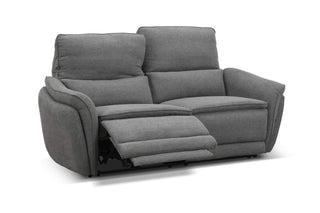 Gray reclining sofa on a white background