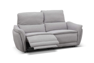 Gray reclining sofa on a white background