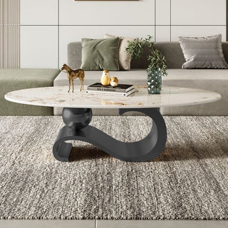 napoli oval marble coffee table modern design
