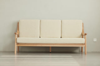 natural oak taro mid century sofa