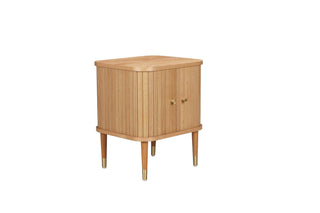 noel wood side table side view