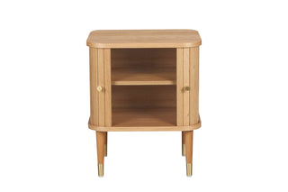 noel wood side table tambour door
