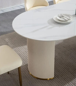 noli modern dining table golden accents