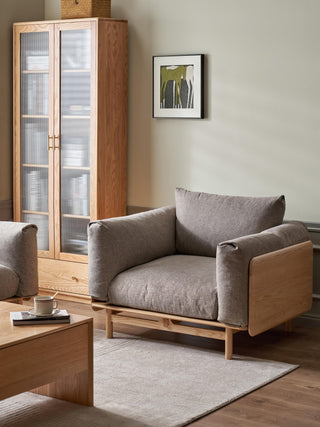 oak wood frame valencia sofa