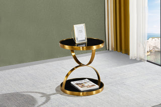 obi black and gold side table