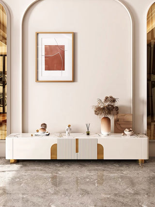 orta modern media console four doors fluted detail