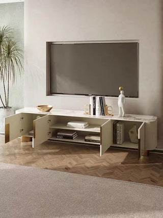 orta modern media console sintered stone finish