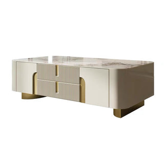 orta modern white coffee table extra storage space