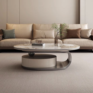 oval sintered stone coffee table moda
