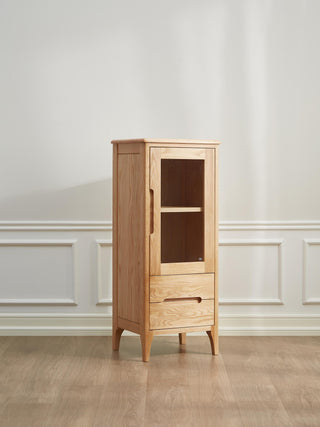 palma wooden side cabinet with glass