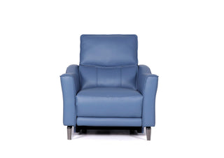 pauline blue armchair leather recliner