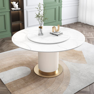 rene dining table fluted base gold