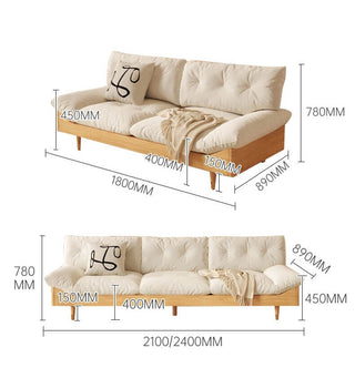 ria 3 seater wooden sofa