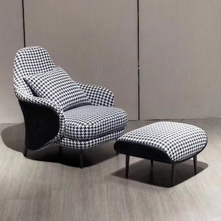 rigo houndstooth lounge chair with ottoman