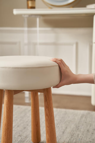 riley dressing table stool chic white cushion