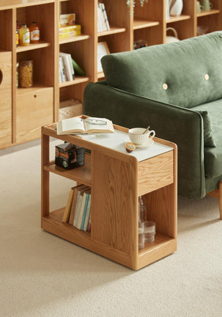 rivo oak side table with tech features
